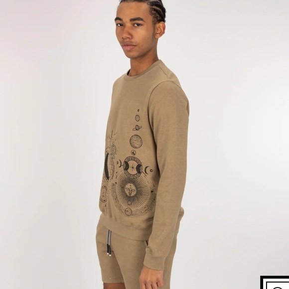 NWOT BLIND ROOSTER Embroidered Front Sweatshirt - Elmwood / Celestial men’s: MED - Picture 2 of 3